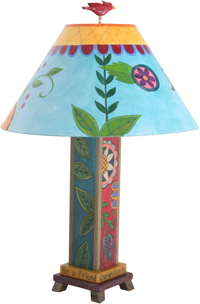 Box Table Lamp –  Contemporary, fun and eclectic table lamp with floral motifs