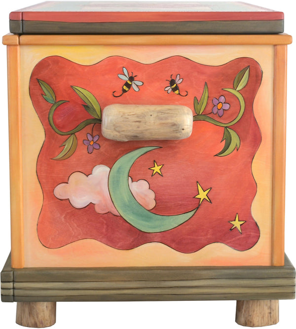 Chest –  "Tell your Story" chest with heart, sun and moon motif