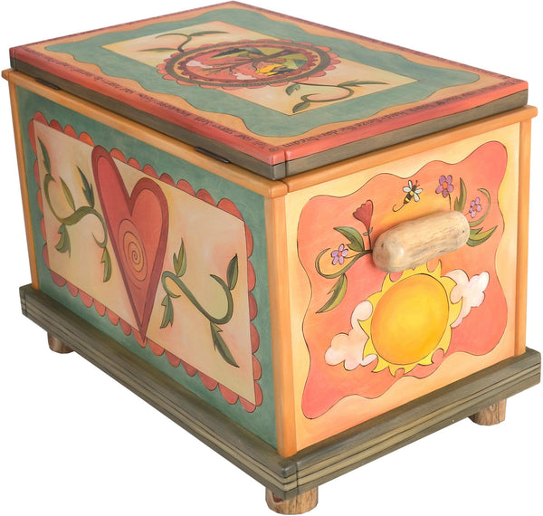 Chest –  "Tell your Story" chest with heart, sun and moon motif