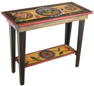 3ft Sofa Table – Contemporary, bohemian inspired design with Sticks icons and scenes in decorative medallions main view