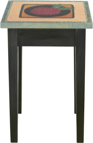 Small Square End Table –  Elegant square end table with floral motif