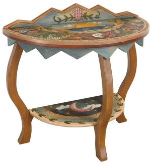Small Half Round Table –  Elegant half round table with coastal themes
