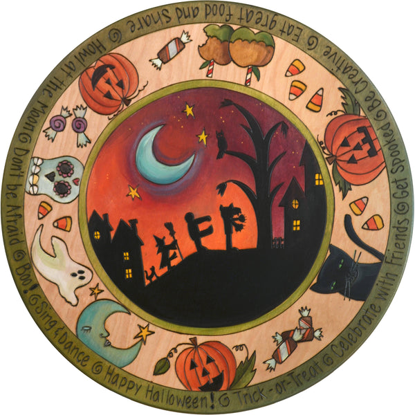 20" Lazy Susan –  A happy Halloween trick or treat motif and candy all around