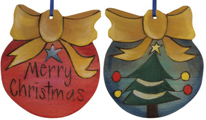 Ball Ornament –  Merry Christmas ball ornament with christmas tree motif