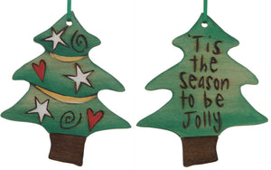 Christmas Tree Ornament –  "'Tis the Season to be Jolly" Christmas tree ornament with Christmas tree motif