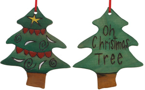 Christmas Tree Ornament – "Oh Christmas Tree" Christmas tree ornament with green Christmas tree motif