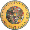 Sticks handmade dining table with colorful folk art imagery