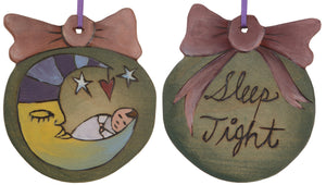 Ball Ornament –  "Sleep Tight" moon and baby ornament