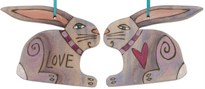 Rabbit Ornament –  Adorable Rabbit ornament with heart, "Love"