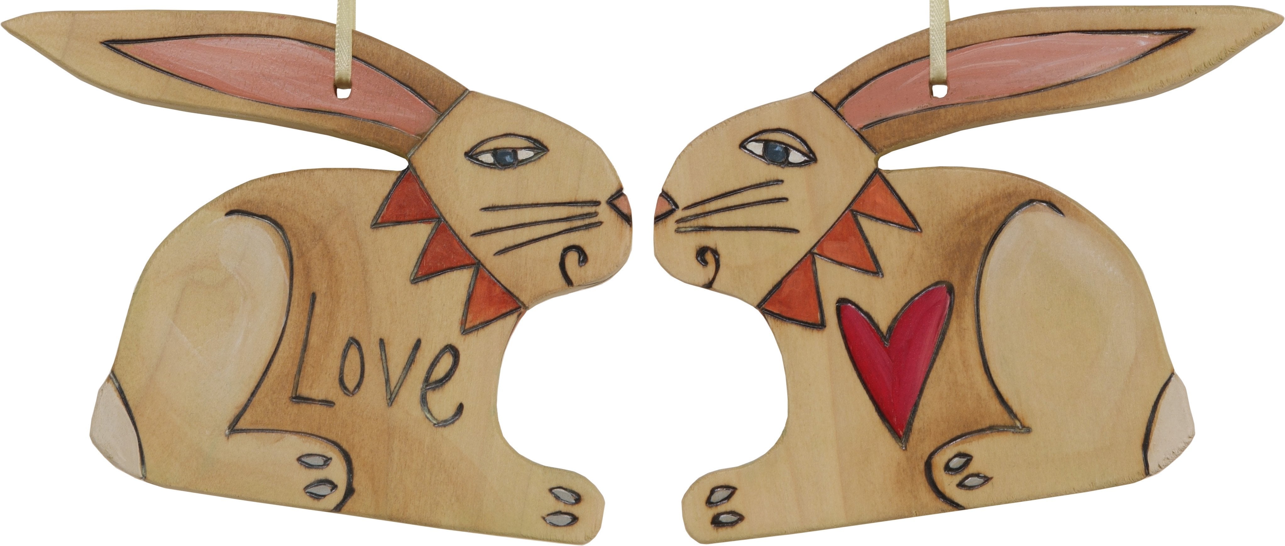 Rabbit Ornament –  Adorable rabbit ornament with heart, 