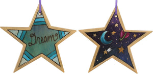 Star Ornament –  "Dream" star ornament with moon and stars motif