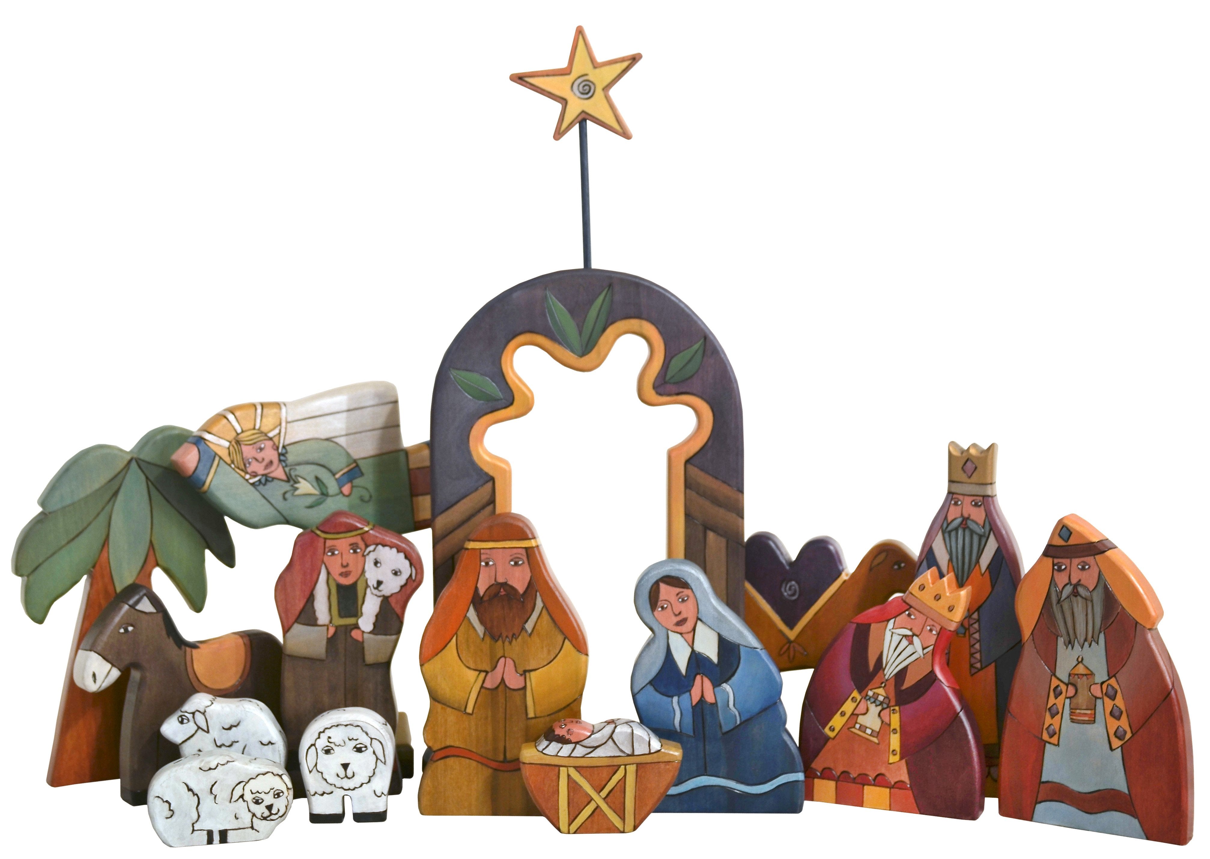 Large Nativity –  Large Nativity with blue accents