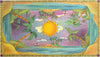 Contemporary Coffee Table –  "Live Well, Laugh Often, Love Much" contemporary coffee table with sunny sky over a tropical island motif