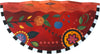 Small Half Round Table –  "Follow Your Heart" half round table with bright contemporary floral motif on red background