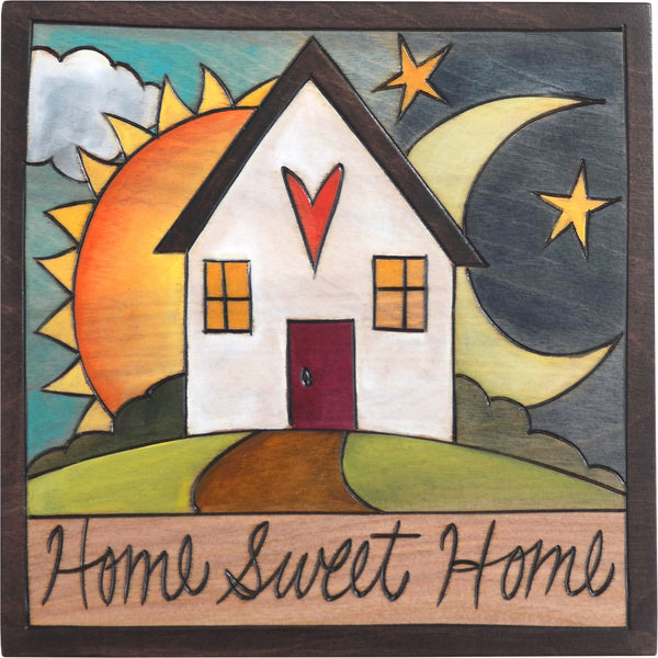 Sticks handmade wall plaque with "Home Sweet Home" quote and theme