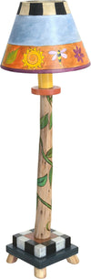 Log Candlestick Lamp –  Whimsical floating icon and vine lamp motif