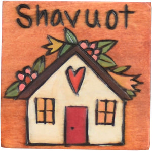 "Shavuot" spring harvest magnet with a floral home motif