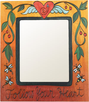 8"x10" Frame –  "Follow Your Heart" frame with heart and vine motif