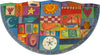 Small Half Round Table –  "Thank Your Lucky Stars" half round table with sun, moon and shells motif