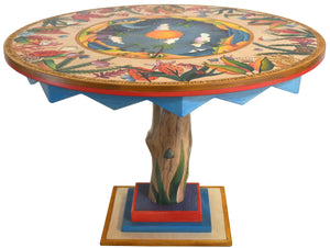 Sticks handmade dining table with lovely tropical theme and log base