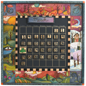 Large Perpetual Calendar –  "Enjoy the Changing Seasons" perpetual calendars with scenes of the four seasons in a warm color scheme motif