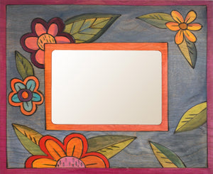 Sticks handmade 5x7" picture frame with colorful floral design