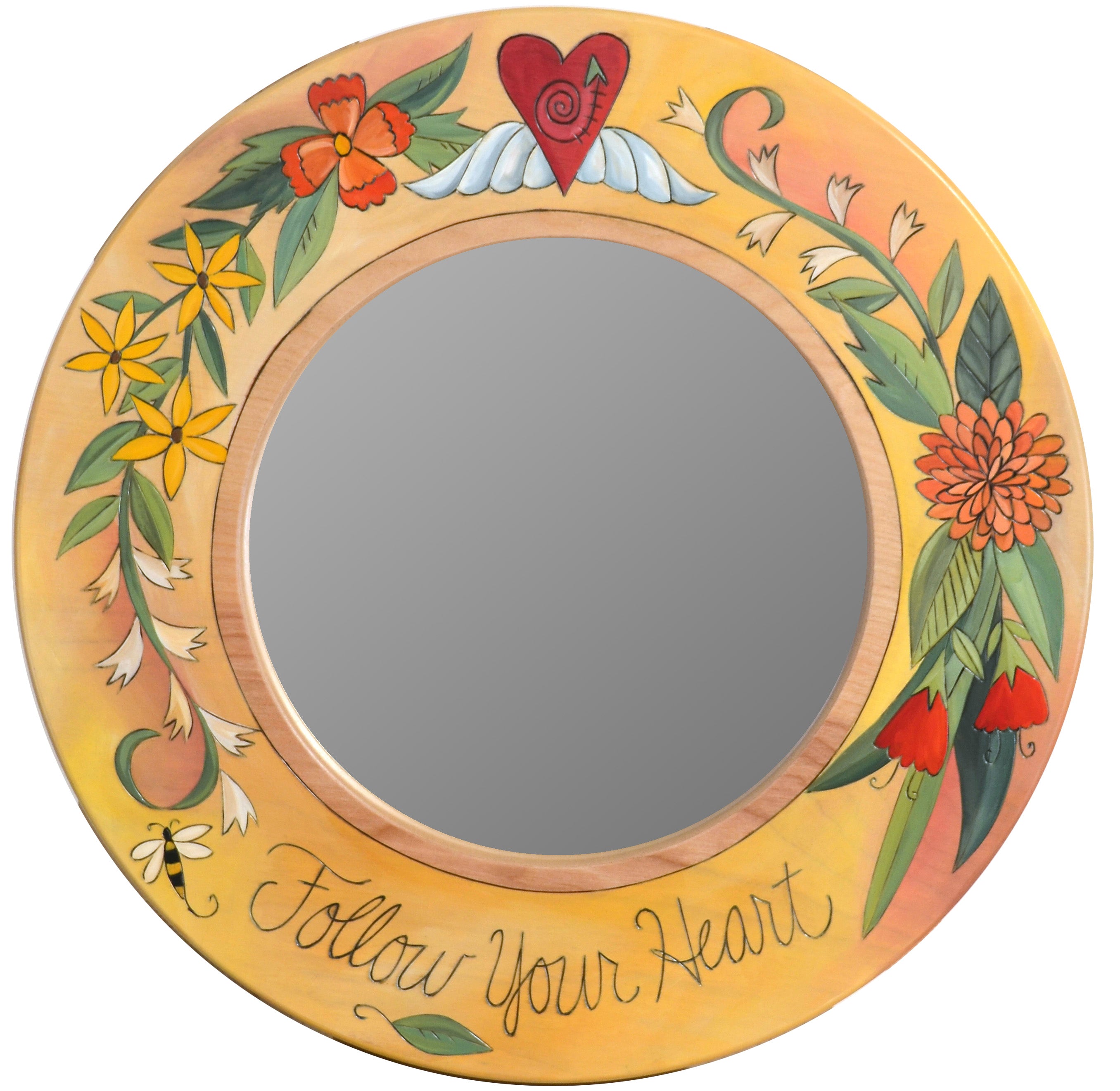 Small Circle Mirror –  Beautiful floral mirror inspires you to 