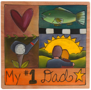"My #1 Dad" crazy quilt icons motif