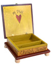 Keepsake Box – Lovely landscape with home in front of a lake design and "my stuff" inscribed inside the lid