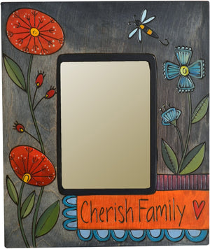 Sticks handmade 5x7" picture frame with floral design