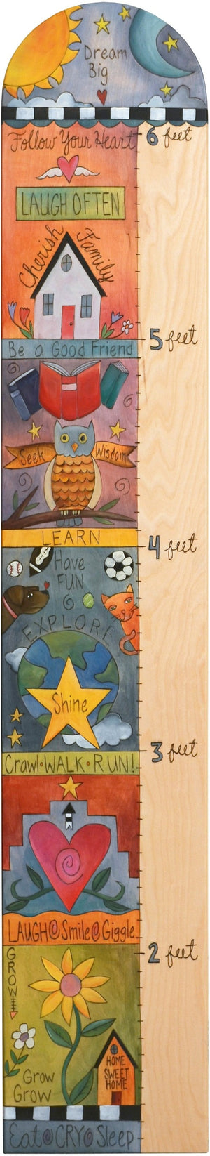 Everlasting Growth Chart –  Colorful growth chart with inspirational scenes and sun and moon at the top