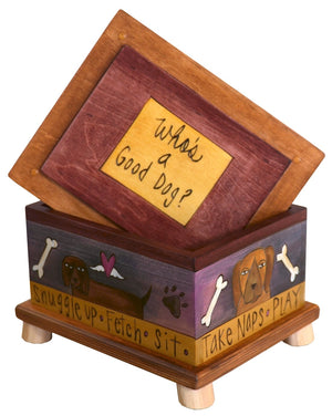 Pet Treat Box – "Dog treats" box with cute pups on a purple background