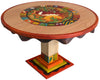 Sticks handmade dining table with colorful folk art imagery