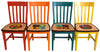 Sticks handmade chairs with colorful folk art imagery