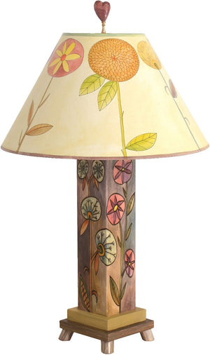 Box Table Lamp –  Elegant and neutral color palette table lamp with floral motifs