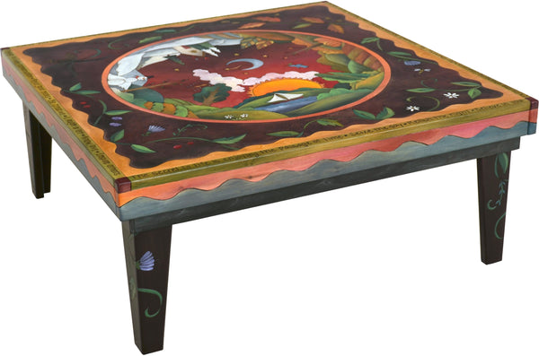 Sticks handmade coffee table with four seasons motif