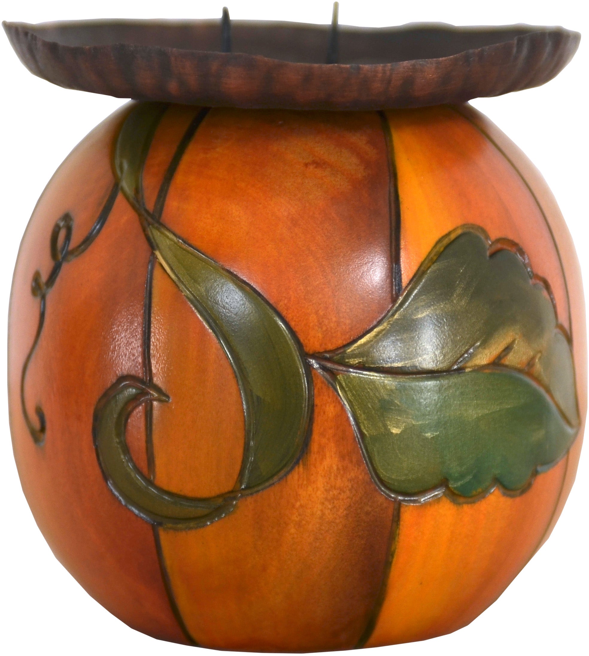 Ball Candle Holder –  Cute autumn pumpkin ball candle holder motif