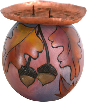 Ball Candle Holder –  Fall foliage themed candle holder