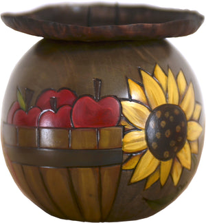 Ball Candle Holder –  Fall apple and pumpkin harvest motif