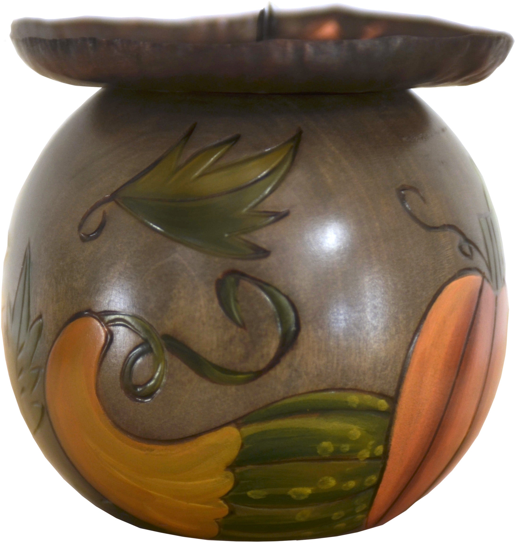 Ball Candle Holder –  Fall apple and pumpkin harvest motif