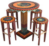 Bar Height Table –  "Go Out for Adventure/Come Home for Love" bar height table with home and heart motif