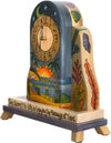 Mantel Clock –  Folk art mantel clock with coastal themes