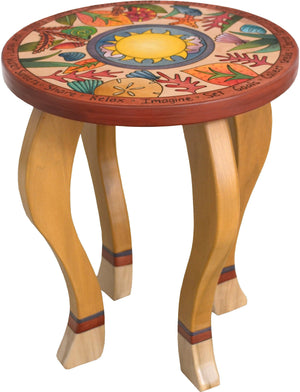 Round End Table –  Fun coastal end table with beach elements