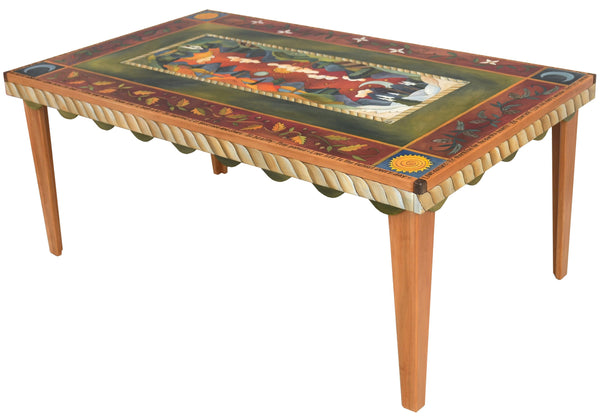 Rectangular Dining Table –  Lovely rectangular dining table with four seasons motifs