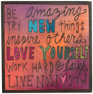 7"x7" Plaque –  Inspirational messages plaque with colorful imagery