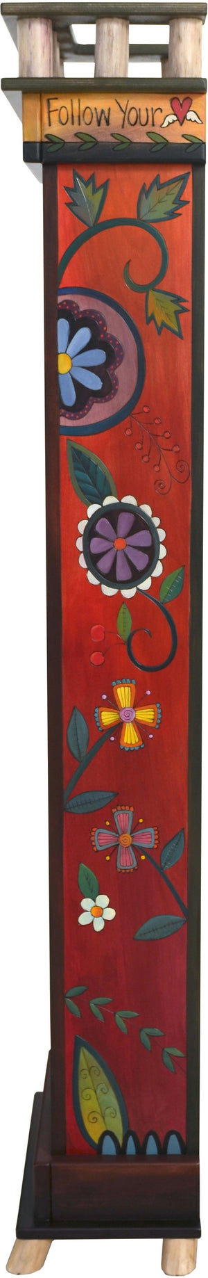 Tall Bookcase –  Lovely and warm bookcase with floral motifs painted in rich hues