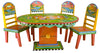 Oval Dining Table –  "Follow your Heart" dining table with sunny island day motif