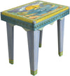 Rectangular End Table –  Aqua toned end table with coastal themes, beaches, and sailboats