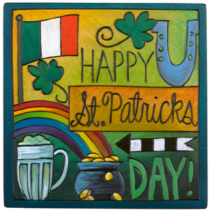 "Happy St. Patrick's Day" plaque with lucky themed imagery