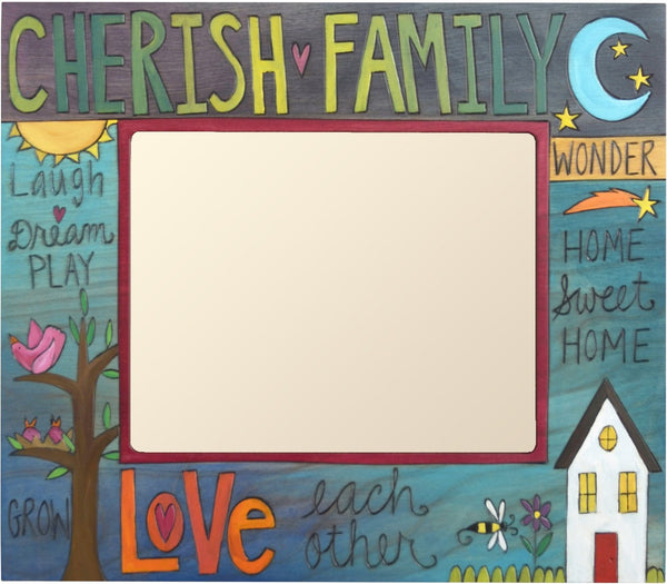 8"x10" Frame –  Cherish Family/Love Each other frame with home sun and moon motif